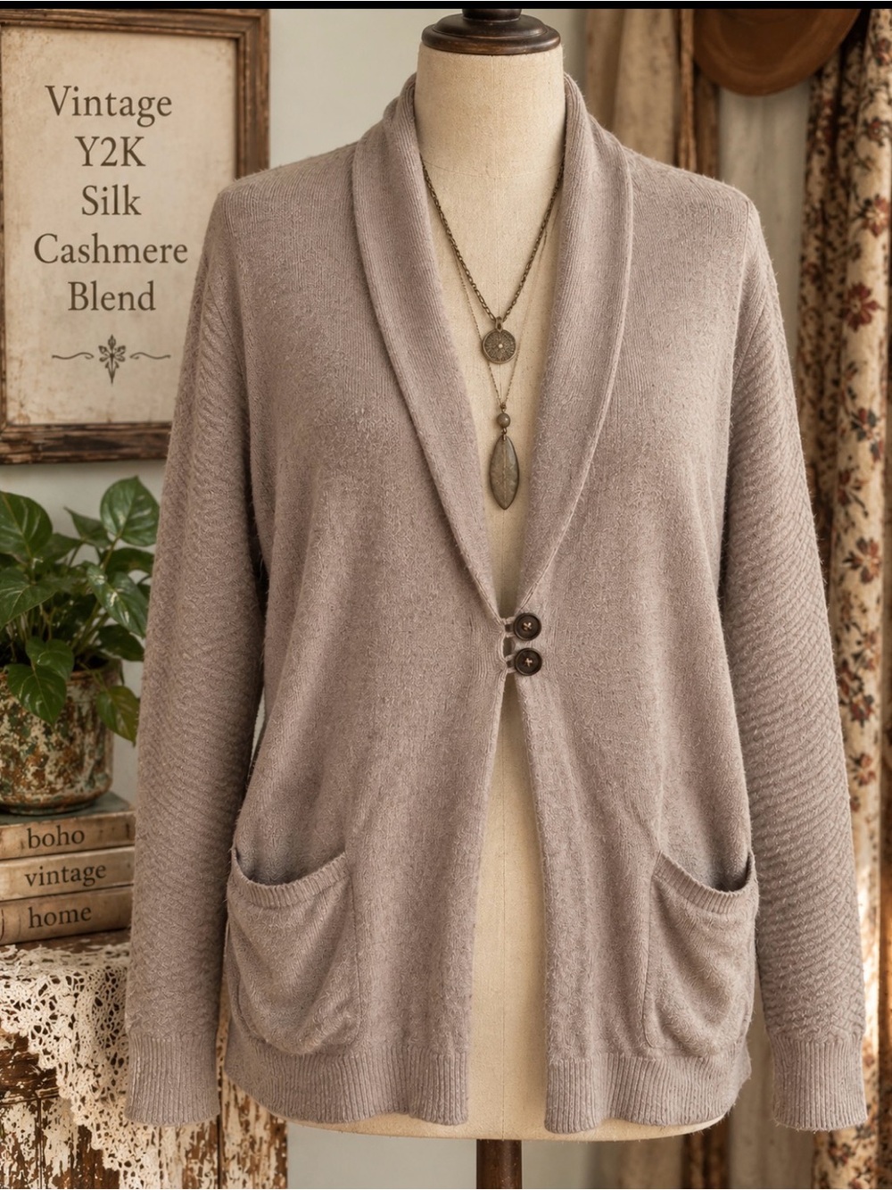 Shawl-Collar Silk-Cashmere Blend Cardigan
